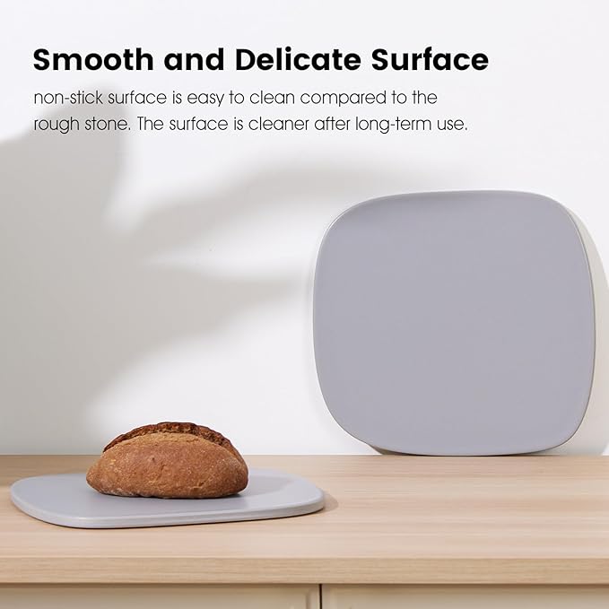 Pizza Stone, 12" x 11" x 0.47" Ceramic Coating & Cordierite Pizza Stones for Oven Grill BBQ, Heavy Duty Non Stick Baking Stone for Pizza & Bread, Unique Shape Design Grilling Stone (Gray)