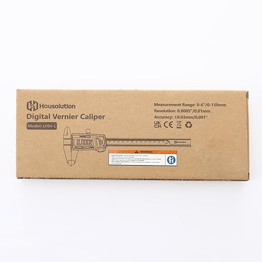 Housolution Digital Caliper 6 Inch, Caliper Measuring Tool with Large LCD Screen, Inch/MM, 4 Measuring Ways, Auto-Off LCD Stainless Steel Micrometer Vernier Caliper for Printing Jewelers Woodworkers