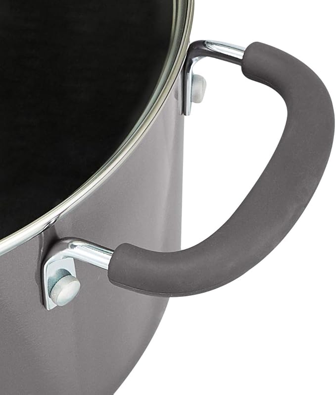 Amazon Basics Ceramic Non-Stick 12-Piece Cookware Set, Gray - Pots, Pans and Utensils