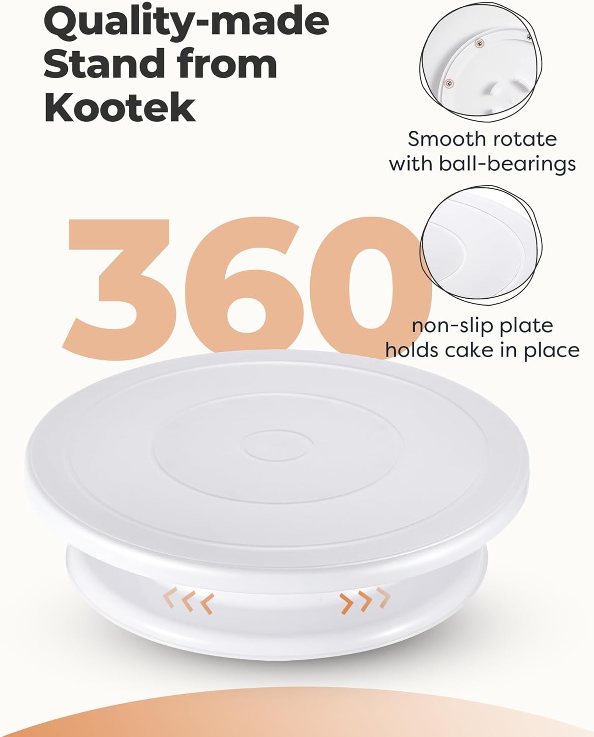Kootek 71PCs Cake Decorating Kit, Baking Supplies Tools - Includes Cake Stand Turntable, 12 Icing Piping Tips, 2 Frosting Spatulas, 3 Scrapers, 50+2 Piping Bags, Coupler, Video Tutorial, Booklet