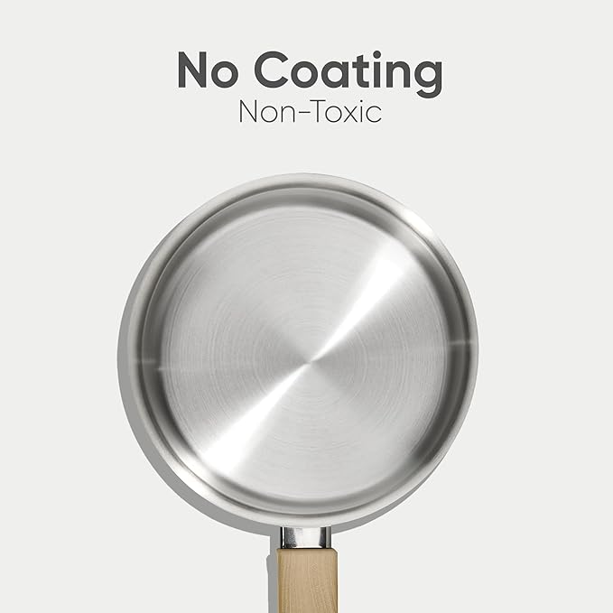 CAROTE 1QT&1.5QT & 3.5QT Sainless Steel Saucepan with Lids and 1QT Saucepan without Lid Pot Set,3-ply Base, Non-Toxic, Induction Cookware Set, Small Kitchen Pots, Tempered Glass Lids