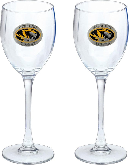 Heritage Pewter Missouri Glass Water Goblets – Set of 2 | 12 OZ Goblet Glasses | Expertly Crafted Pewter Glass