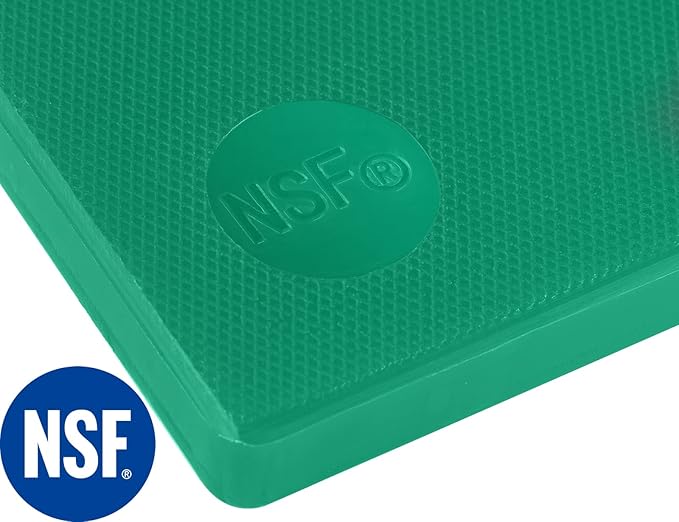 CURTA Cutting Boards for Kitchen, 24" x 18" x 0.5" Green Color Coded Plastic Commercial Chopping Board Anti Slip Surface Dishwasher Safe
