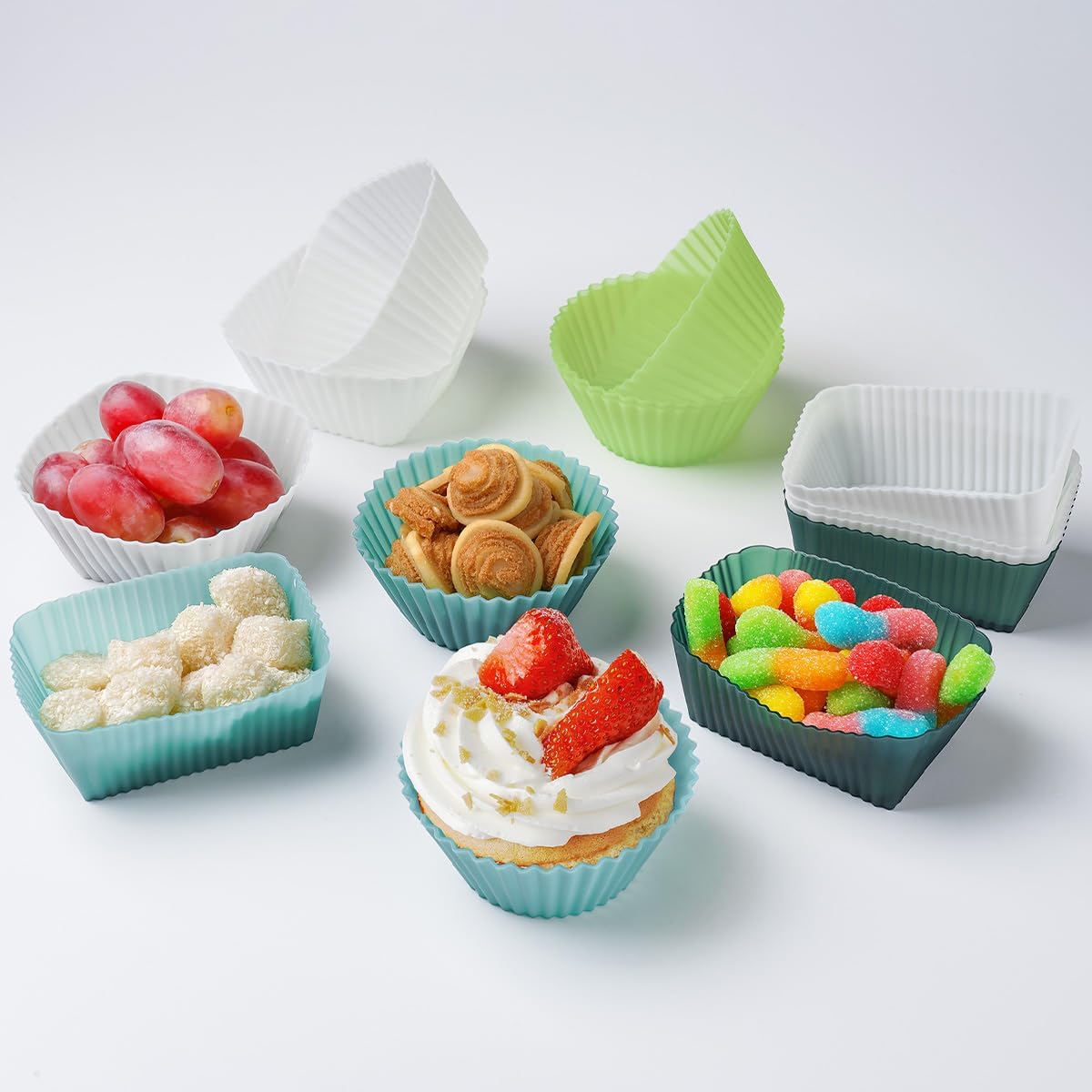 Silicone Baking Cupcake Cups Muffin Liners Nostick Cake Molds Bento Lunch Box Dividers