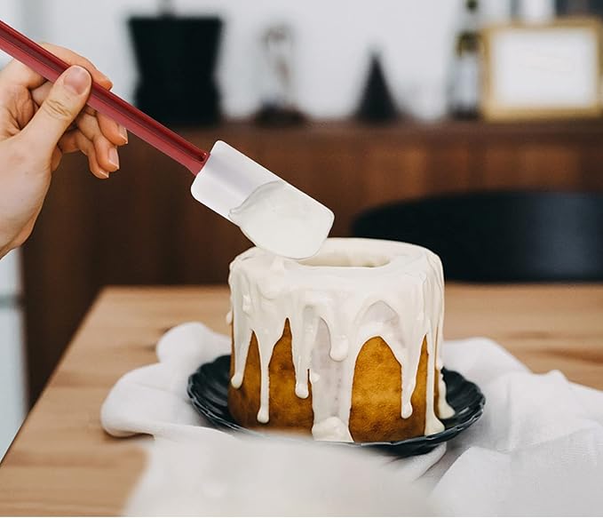 3 PCS Commercial Grade Heat Resistant Silicone Spatulas, 9.5-Inch Rubber Spatulas for Baking, Nonstick & BPA-Free