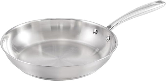 Guy Fieri's Flavortown 10.3" Stainless Steel Frying Pan - Tri-Ply Base with Stainless Stay Cool Handles, Oven Safe up to 500°F, Induction Cooktop Compatible, Versatile Cookware for Every Kitchen