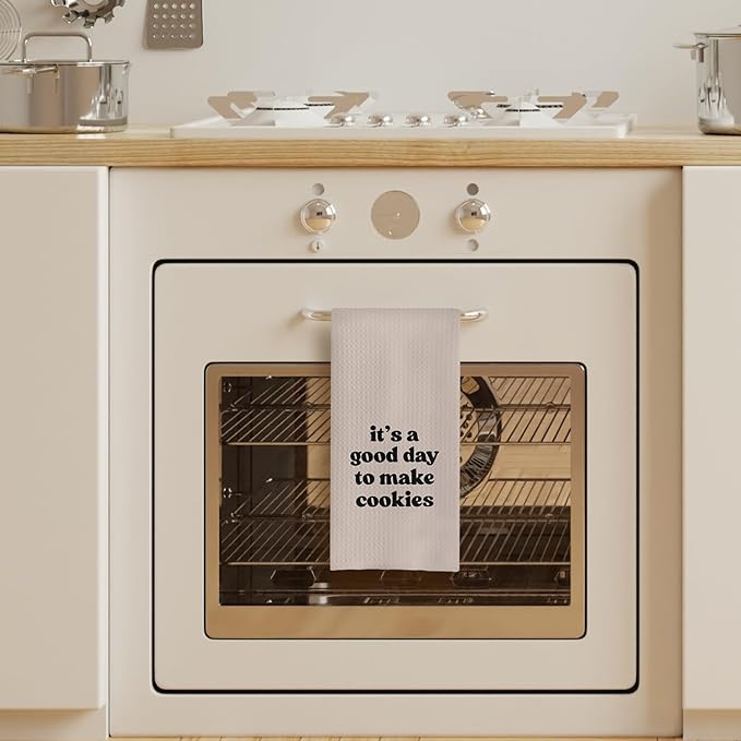 Baking Towels, Tea Towels for Baking, Gifts for Bakers, Cookie Lovers, Cooks, 16x24 (11) Beige Microfiber Kitchen Cloths