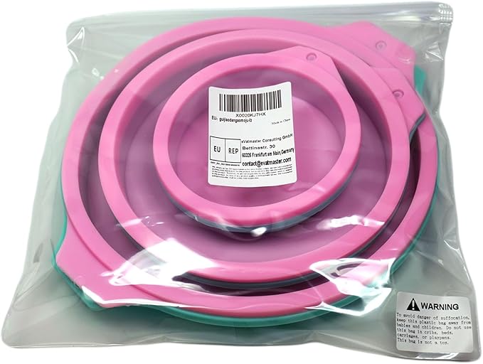 6 Pcs Silicone Round Cake Mold Set, 4+6+8 Inch Silicone Cake Pans for Layer Cake, Rainbow Cake, Resin Coaster, Pizza Crust and Pie