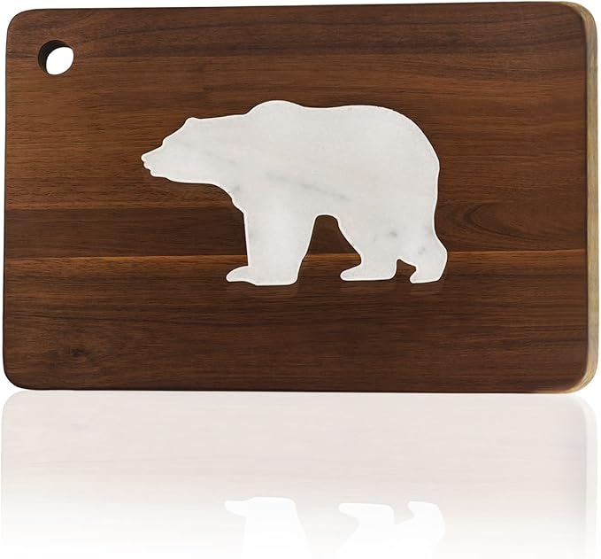 Acacia Wood Cutting Boards with Marble Cheese Board Large Charcuterie Boards Serving Boards for Steak Fruits 16.5x11 inches Housewarming Gifts