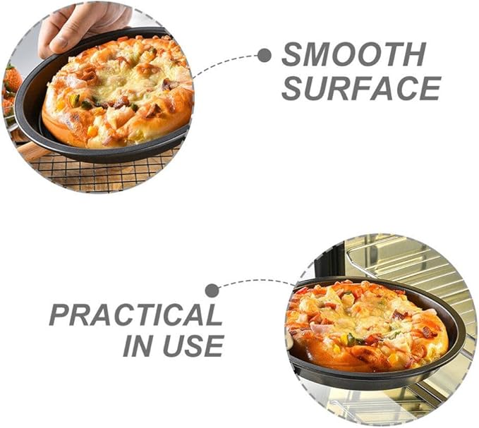 Luxshiny Pizza Pan 9 Inch Crisper Pan Carbon Steel Baking Pan Non Stick Bakeware Microwave Oven Baking Tray Pie Tray Cookie