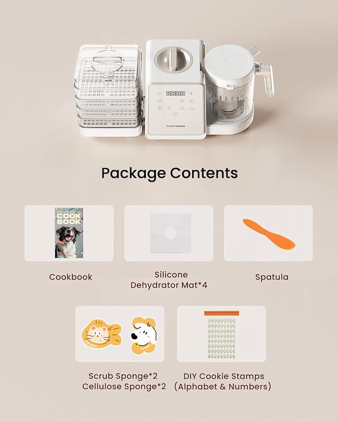 Pet Fresh Maker - 5.5-Qt Food Processor, 10 Types of Homemade Pet Foods for Dogs, Cats & Small Pets, 7-in-1 Cooking & Chopper Machine with Easy One-Step Touch Panel,DIY Recipes,Wet Cat Food,Dog Treats