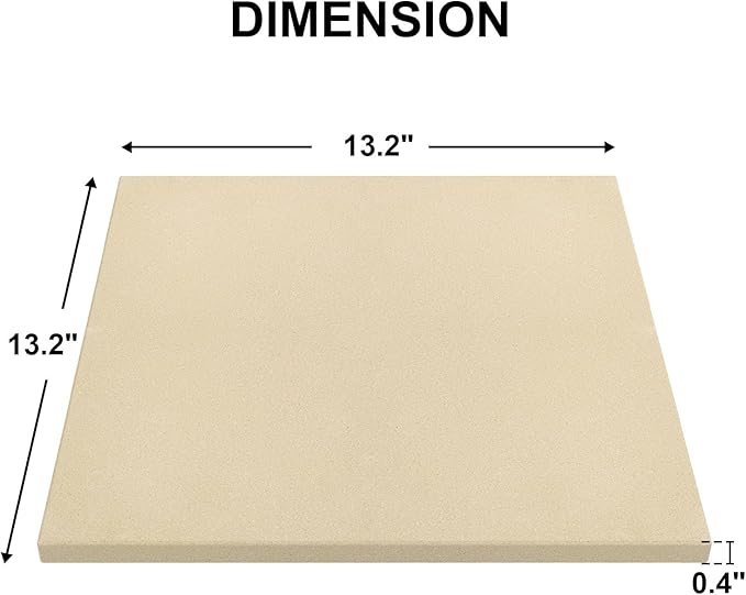 13" Square Pizza Stone Replacement for Ooni Koda Karu & Fyra 12, Cordierite Baking Pizza Stone for Ooni 12 Oven, for Most Grill & Oven, for Bread &Pizza
