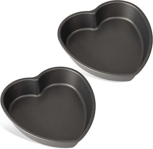 Tiawudi Heart Shaped Cake Pans, Large Baking Pan for Lovely Cakes, Nonstick Baking Molds, 9 Inch Cake Tins for Wedding, Birthday, Party & Family, Set of 2