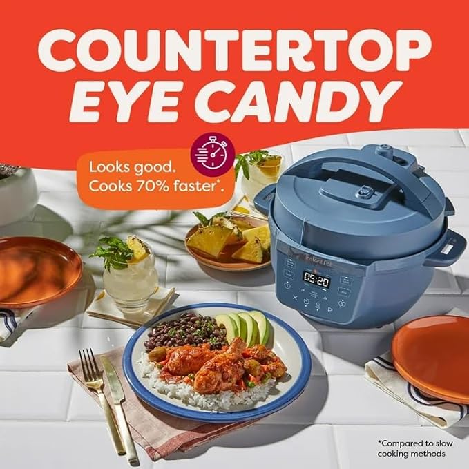 Instant Pot 4QT RIO Mini Chef Series Multi-Cooker, Daydream Blue – 7-in-1 Electric Pressure, Slow Cooker, Rice Cooker, Steamer, Sauté, Yogurt Maker & Warmer, Easy Clean, Stainless Steel Pot