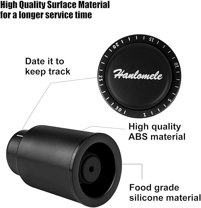 [2 PACK]Wine Bottle Stoppers, Reusable Wine Stoppers, Vacuum Wine Preserver with Time Scale Record, Wine Savers Vacuum Pump Corks Keep Wine Really Fresh, Best Gift Accessories.