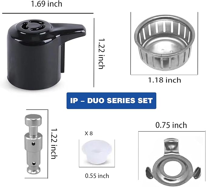 12 Pcs Instant Pot Steam Release Valve Original Instant Pot Parts Replacement with 8 Silicone Caps, Steam Release Handle for IP Duo 3, 5, 6, 8 Qt, Duo Plus 3, 6 Quart InstaPot parts
