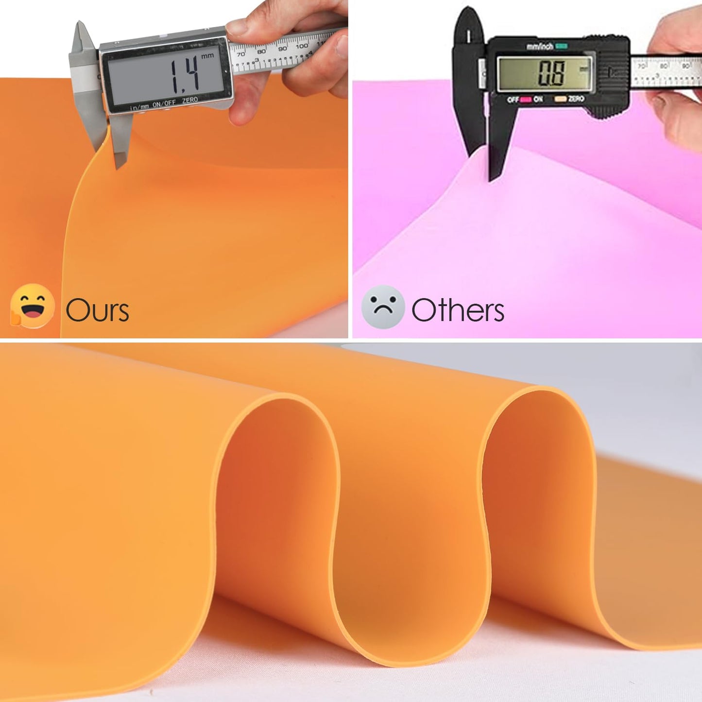 Extra Large Silicone Mats For Kitchen Counter, 27.6'' x 19.7'' Silicone Placemats for Kids, Nonstick Silicone Mat for Baking Crafts, Nonskid Heat Resistant Mat Orange Kids Placemats for Table,1Pcs