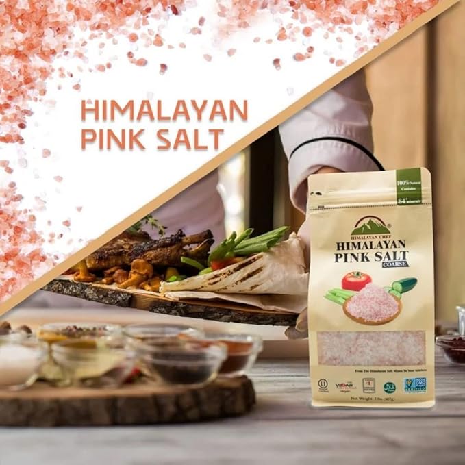 Himalayan Chef Pink Himalayan Salt Coarse Grain, 2 lbs Bag - Pure, Natural, Kosher, Mineral-Rich, Ideal for Grinder Refills, Cooking, Seasoning