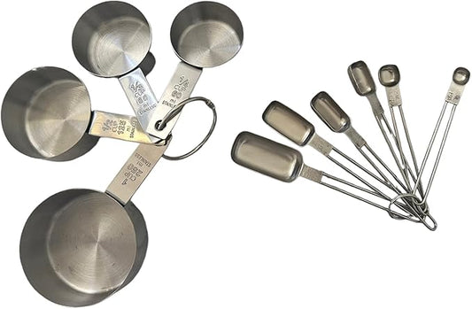 Fox Run Stainless Steel Measuring Cup/Spoon Set, Silver, 6.5 x 3.2 x 2"