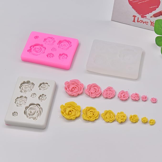 3PCS Rose Flowers silicone molds Cake Chocolate Mold wedding Cake Decorating Tools Fondant Sugarcraft Cake Molds