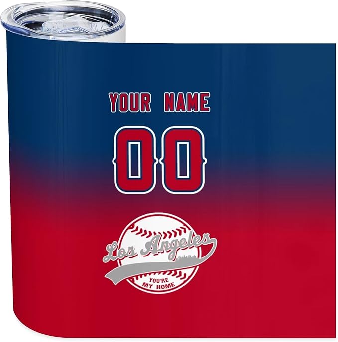 Custom Tumbler Stainless Steel Cup Personalized Baseball Vacuum Insulation Travel Mug Add Your Name Number Fans Gift for Baseball Fans