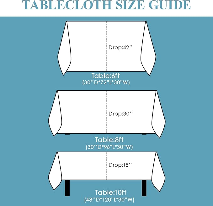 VidaFete Tablecloth 90 * 156inch 2pack Rectangle Table Cloth Polyester, Stain Wrinkle Resistant Dining Table Cover for Kitchen Dinning Party Wedding Rectangular Tabletop Buffet Decoration(White)