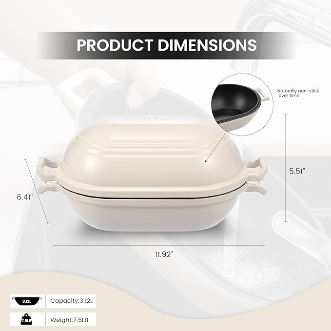 Enameled Cast Iron Dutch Oven for Sourdough Bread Baking,9 x 5-4/5 Inch Oval Cast Iron Bread Pan with Lid,Dutch Oven for Homemade Sourdough Baking,2.8QT Meatloaf Pan,Oven Safe