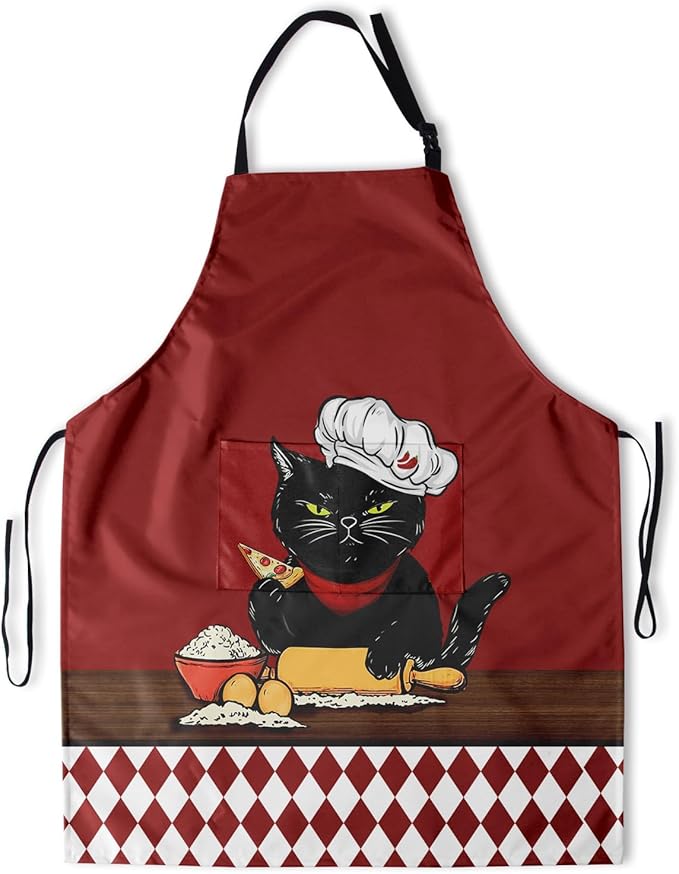 Funny Animal Apron with 2 Pockets Waterproof for Men Women Kitchen Garden Decor