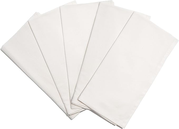 Bread Towels for Proofing Cover - 100% Organic Cotton Bread Cloth for Rising - Breathable Tea Towel for Bread Making - Unbleached Baking Towels - Bread Basket Cloth Napkin - 27"x27" (Natural - 5 Pack)