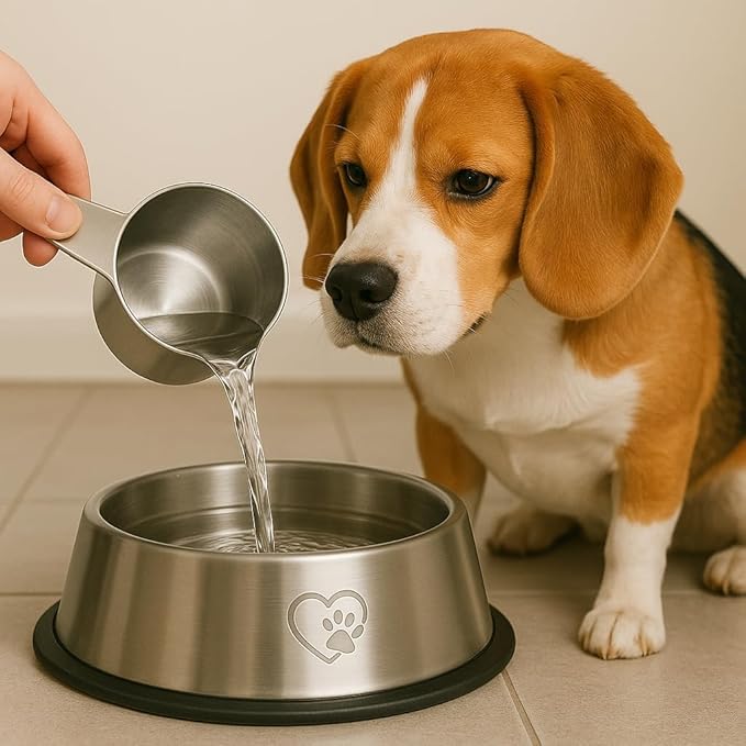 Color Up ¾ Cup Pet Food Scoop – Stainless Steel Dog Food Scoop Cup (12 Tbsp) – Heavy-Duty, Rust-Resistant Measuring Scoop for Dogs, Cats, Birds & Rabbits – Ideal for Dry Food & Treats