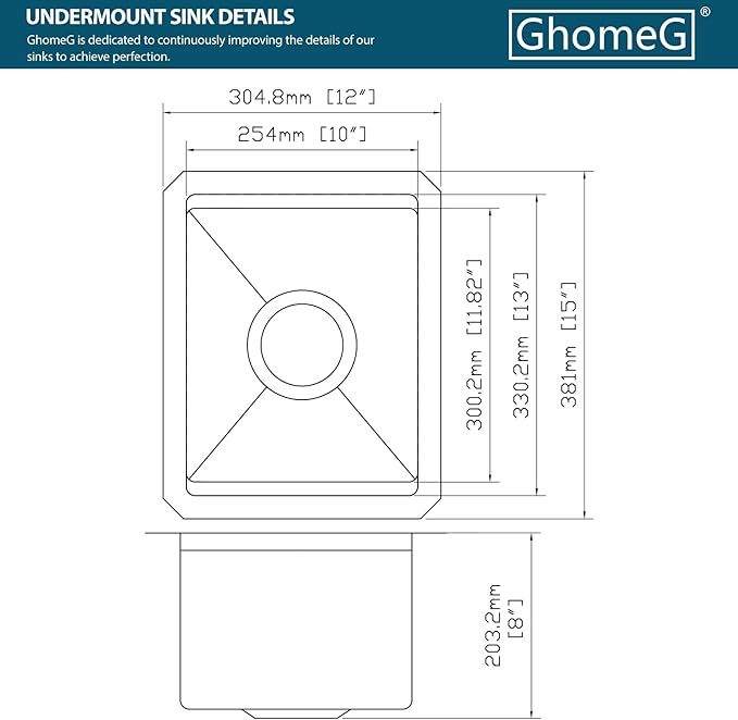 Undermount Bar Sink 12x15 Inch Kitchen Sink Single Bowl Workstation 16 Gauge Stainless Steel 8 In Deep Small Bar Sinks with Practical Accessories
