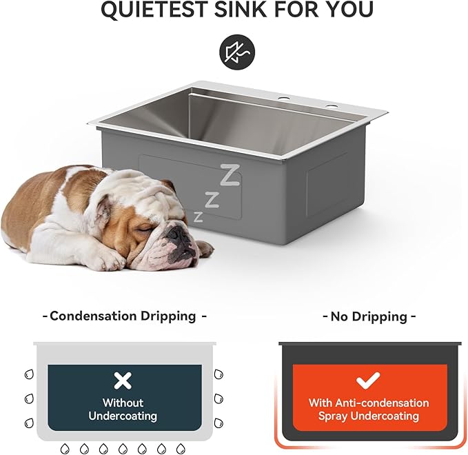 Lordear Drop In Kitchen Sink 25 Inch Stainless Steel Drop In Workstation Sinks 16 Gauge Ledge Workstation 25x22 Drop-in Topmount Single Bowl Kitchen Sink With Accessories