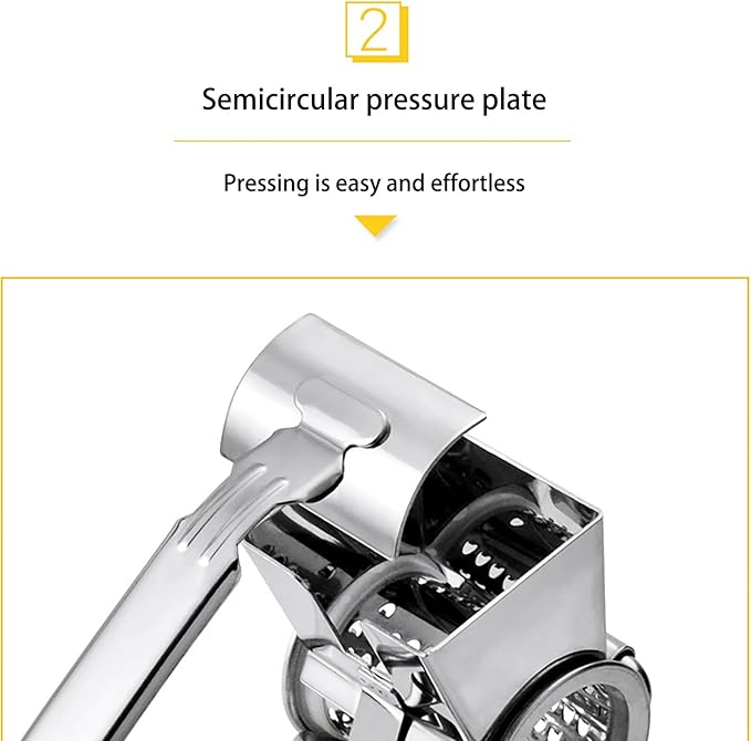 Cheese Grater with Handle, Stainless Steel Multipurpose Food Vegetable Potato Hand Grater for Grating and Shredding Hard Cheese, Chocolate, Medium, Walnuts, Potato, Carrot