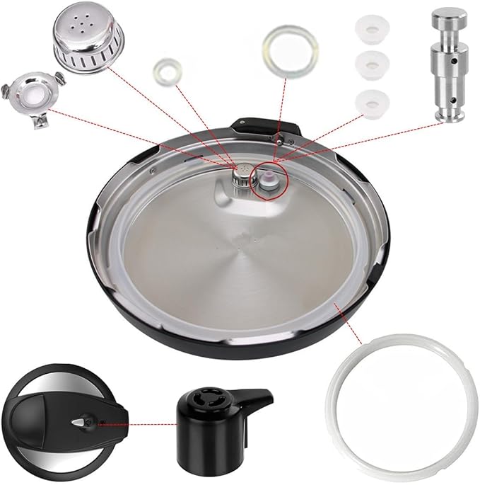 Replacement Parts Set for Instant Pot Duo 5, 6 Quart Qt IP-DUO50 IP-DUO60, Include Steam Release Handle Sealing Ring Steam Release Valve and Float Valve Seal Anti-Block Shield (Set of 10)