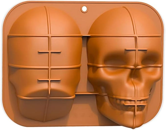 Extra Large Skull Cake Molds for Baking Silicone Cake Pan Tools，DIY Large Skull Cake Pan，Non-stick Durable Pastry Mould for Birthday Halloween Party（8.5in）