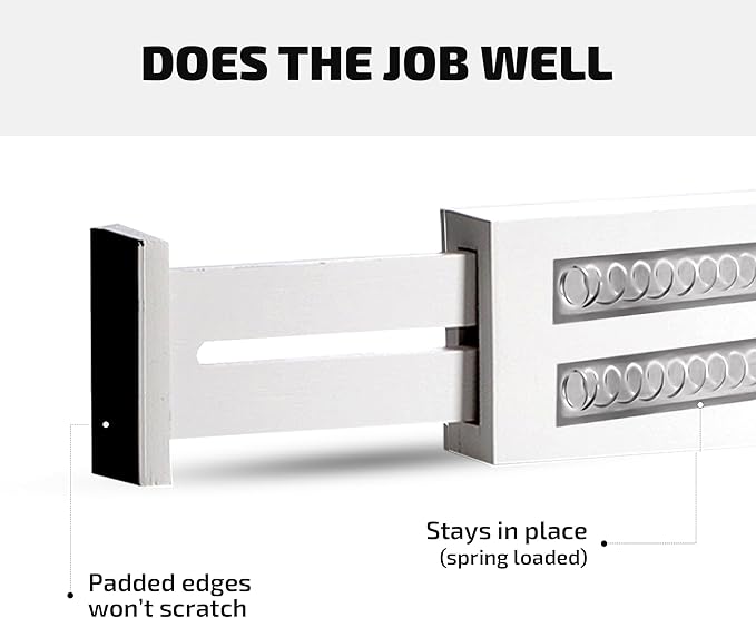 4 Pack Drawer Dividers Bamboo 2.6" High, 16-22" Adjustable Drawer Organizers for Clothes, Expandable Dresser Separators in Bedroom/Bathroom/Kitchen/Office Organization and Storage (White)