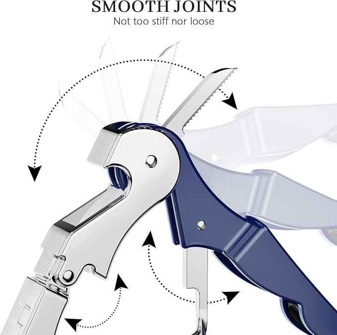 HYZ 2-Pack Wine Opener Waiter Corkscrew, Professional Wine Key for Servers, Bartender with Foil Cutter, Manual Wine Bottle Opener Double Hinged (Navy Blue)