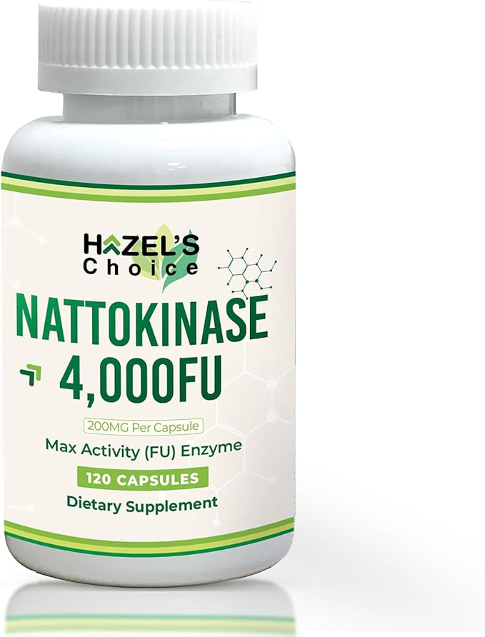 HAZEL'S Choice Nattokinase 4,000 FU – 120 Capsules – 200MG Per Capsule – Maximum Activity FU Enzyme – Dietary Supplement – Non-GMO & Gluten-Free