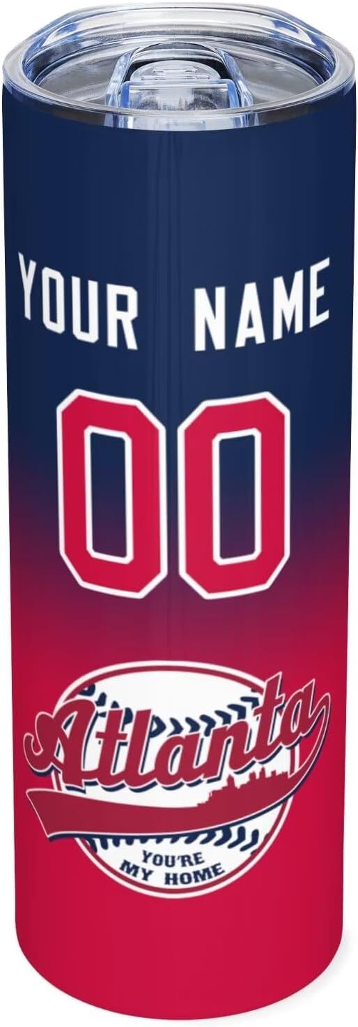 Custom Tumbler Stainless Steel Cup Personalized Baseball Vacuum Insulation Travel Mug Add Your Name Number Fans Gift for Baseball Fans