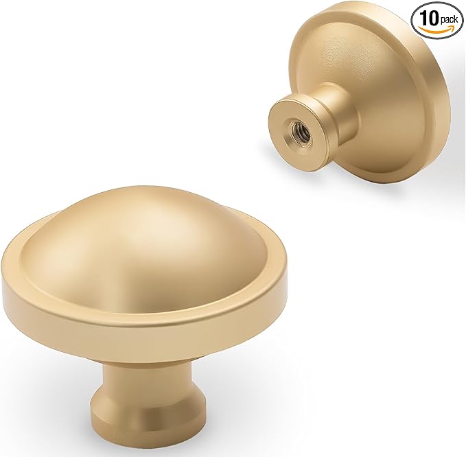 10 Pack Brushed Gold Kitchen Cabinet Knobs Cabinet Knobs Gold Drawer Knobs Kitchen Hardware Solid Cupboard Knobs Drawer Knobs
