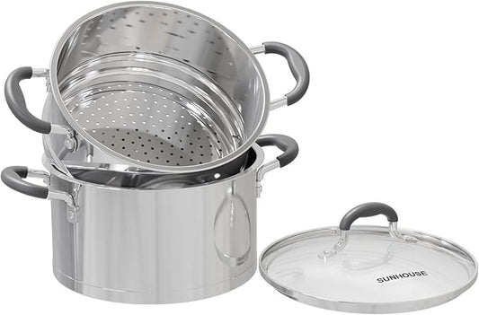 SUNHOUSE Cookware for Cooking (STEAMER POT, 3 Quarts)
