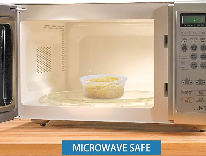 TashiBox [8 oz-50 Sets Plastic food storage containers with lids airtight, BPA Free, Microwave/Dishwasher/Freezer Safe/