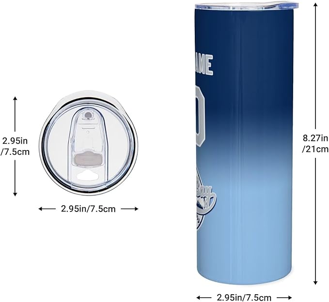 Custom Tumbler Stainless Steel Cup Personalized Baseball Vacuum Insulation Travel Mug Add Your Name Number Fans Gift for Baseball Fans