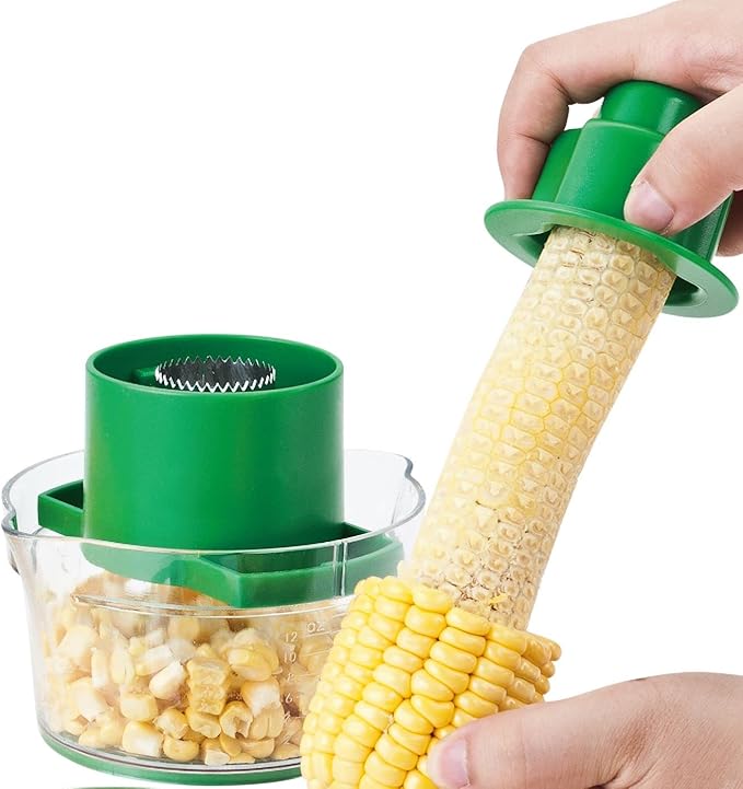 Cestari Corn Cob Peeler MultiTool Set - Includes Corn Cob Remover, Pusher, Measuring Cup, and Grater