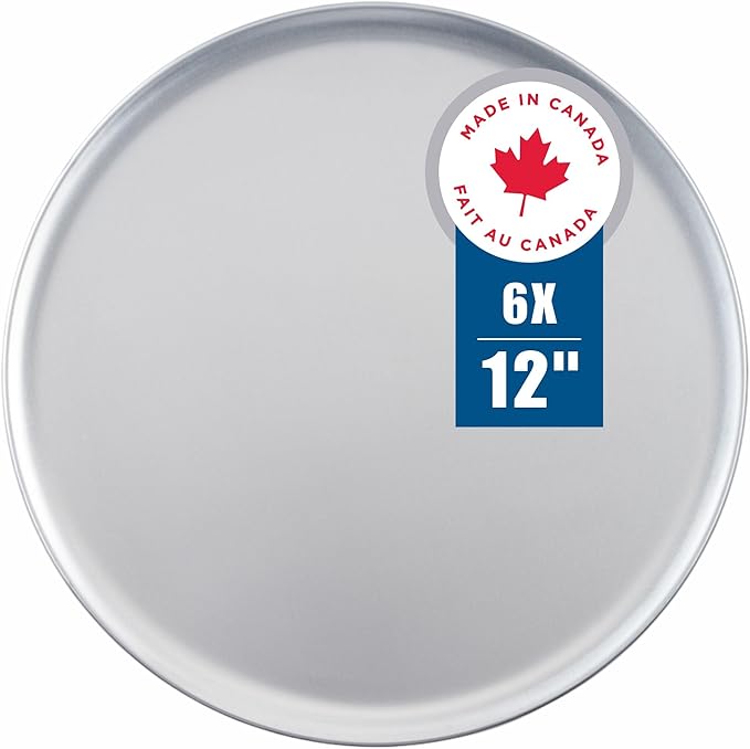 Norjac 12 Inch Pizza Pan, 6 Pack, Round Aluminum Pans, Baking Tray for Oven, Rust-Free, Durable & Long Lasting