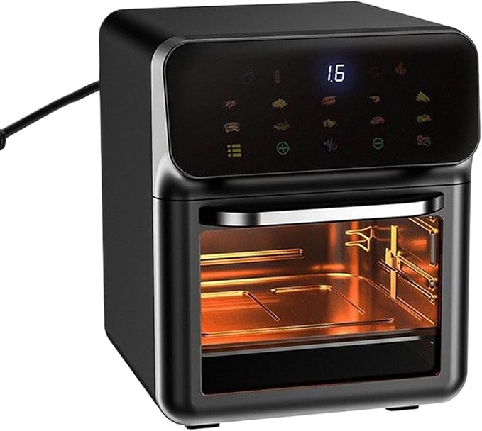 Air Fryer Oven - 11.22in Family Size Toaster Oven with Rack Dehydrator Function for Home Dorm Dining Table Baking Roasting Cooking Adjustable Temperature, Stainless Steel,