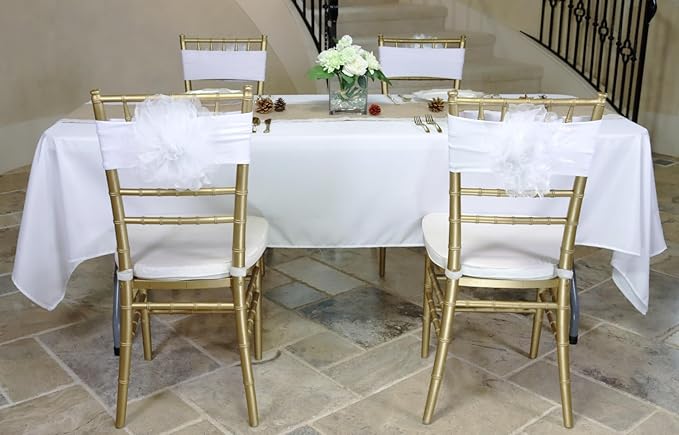 LinenTablecloth 60 x 102-Inch Rectangular Polyester Tablecloth White