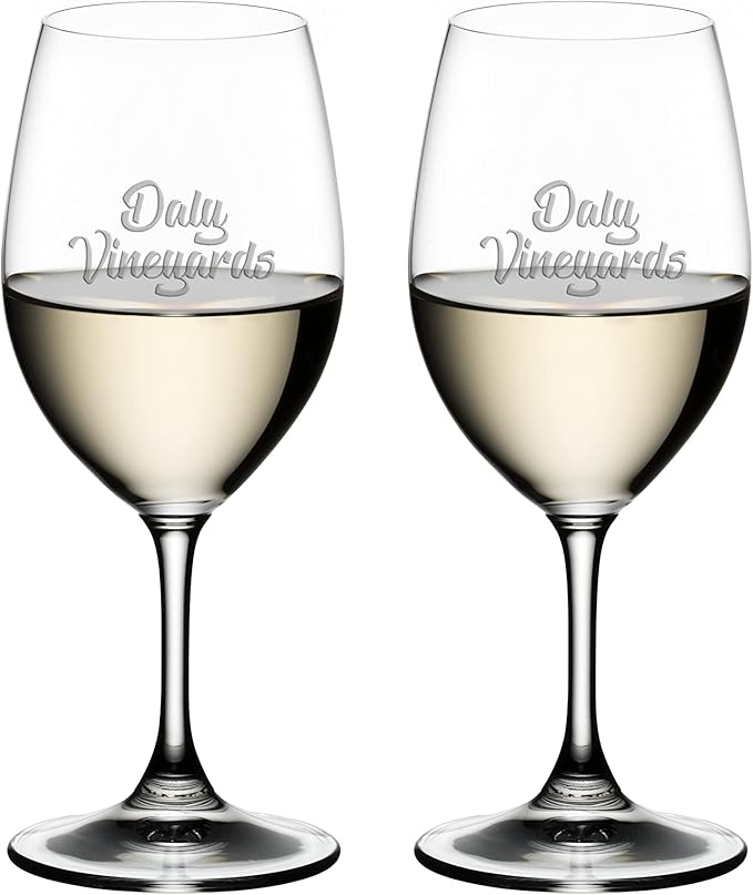 Riedel Personalized Ouverture White Wine Glasses, Set of 2 Custom Engraved 10oz Crystal Wine Glasses for Chardonnay, Pinot Grigio, Gift for Wine Lovers