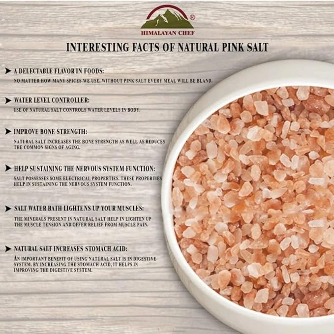 Himalayan Chef Pink Himalayan Salt Coarse Grain, 2 lbs Bag - Pure, Natural, Kosher, Mineral-Rich, Ideal for Grinder Refills, Cooking, Seasoning