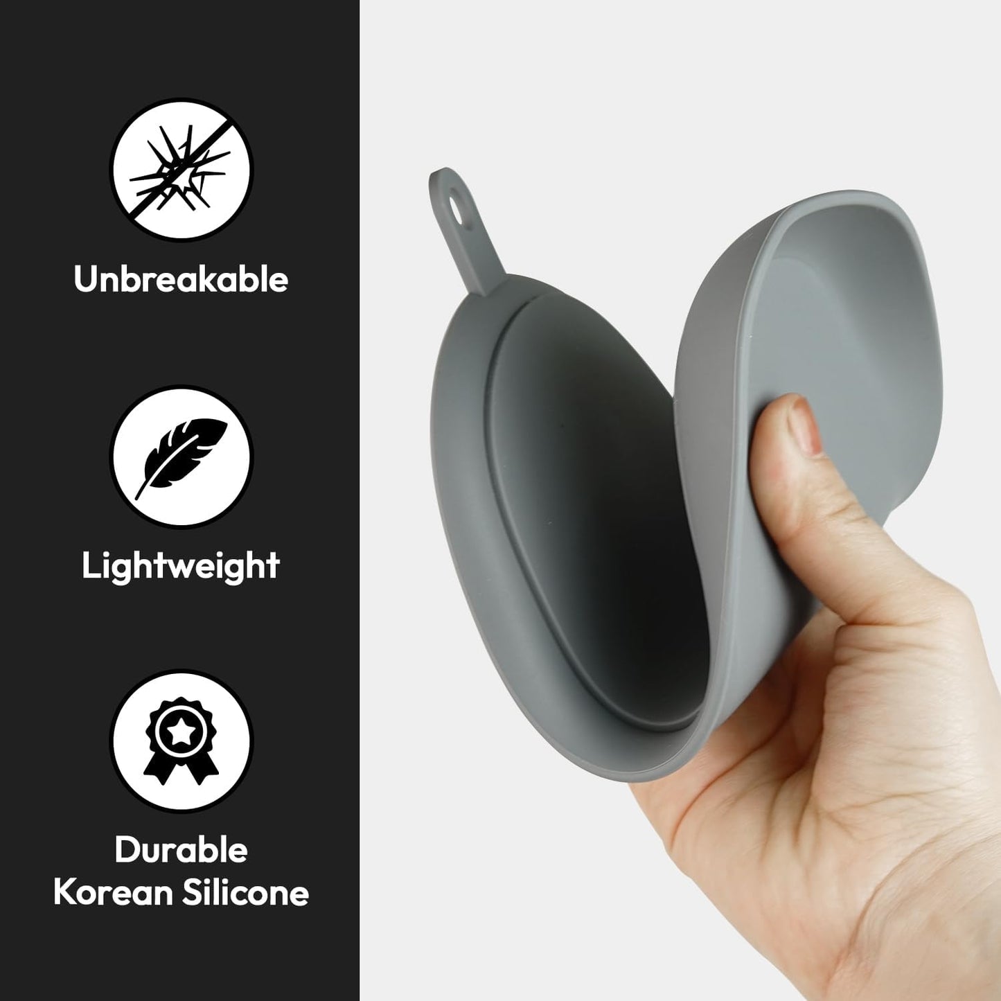 Carrotez Large Silicone Utensil Rest for Stove Top - Unbreakable Heat Resistant Silicone Spoon Rest for Kitchen Countertop - Oversized Wide Non-Scratch Spoon Holder for Camping - Grey